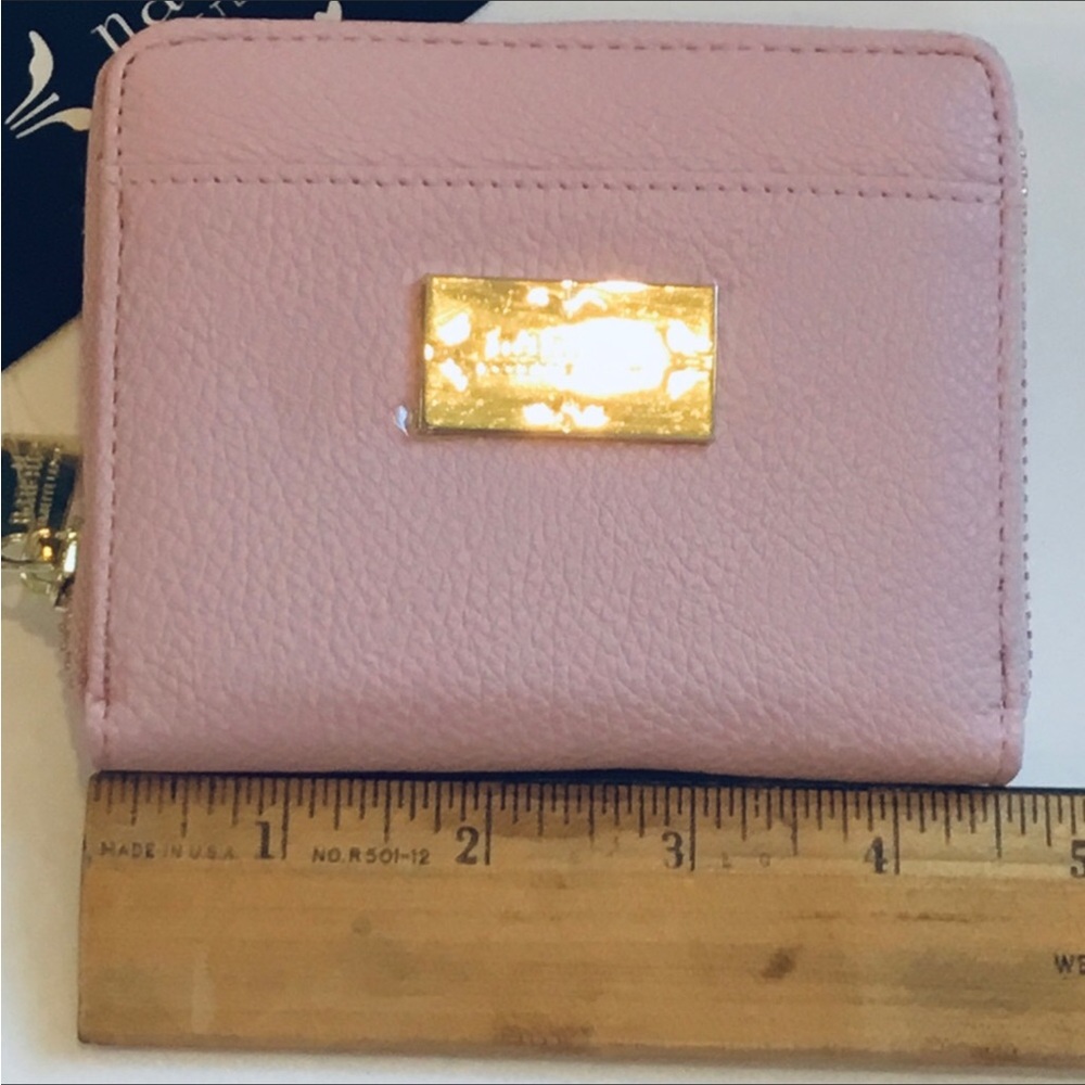 NWT Nanette Lepore Wallet Pebbled Vegan Leather Pink Zip - Picture 11 of 11